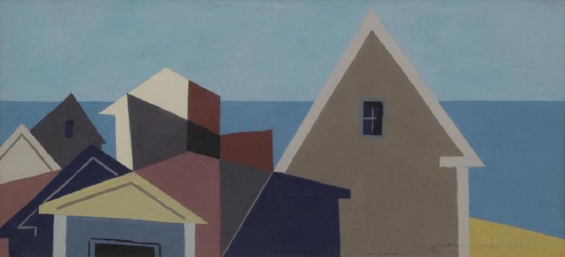 STUBBS, Kenneth. Casein on Board. Houses by the (1 of 3)