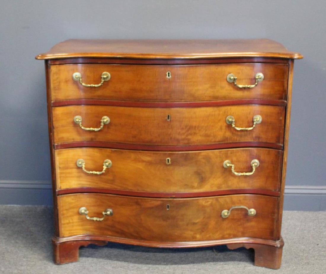 Impressive Antique  4 Drawer Mahogany Serpentine (1 of 7)