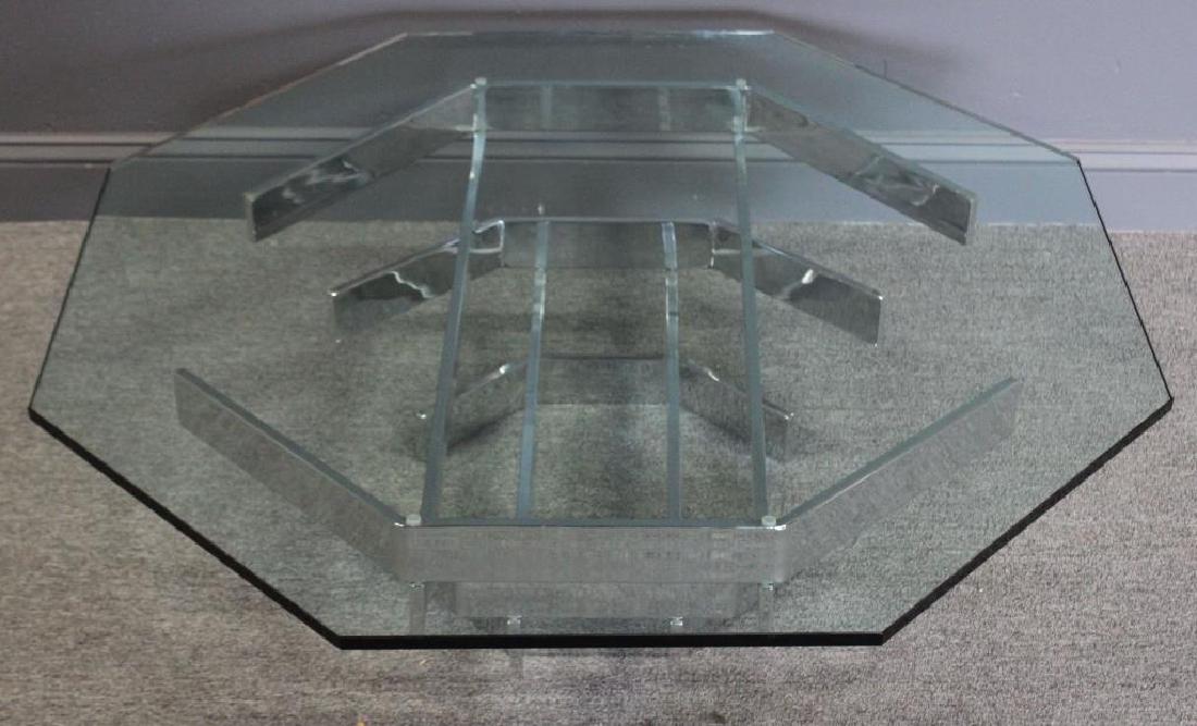 3 Tier Chrome Glass Top Coffee Table (1 of 6)