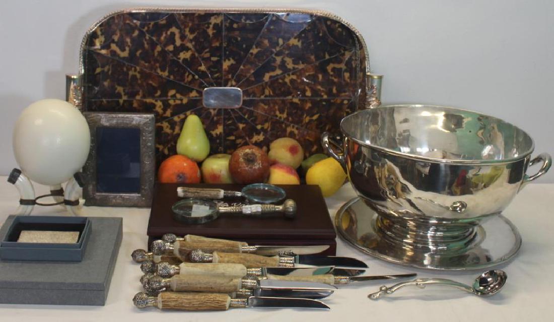 SILVER-PLATE. Group of Assorted Decorative Items. (1 of 15)