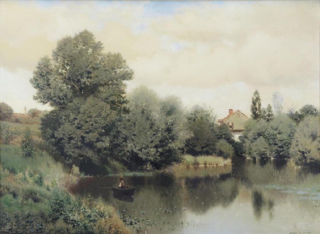 SMITH, Henry P. Oil on Canvas. "Mill Pond in (1 of 9)