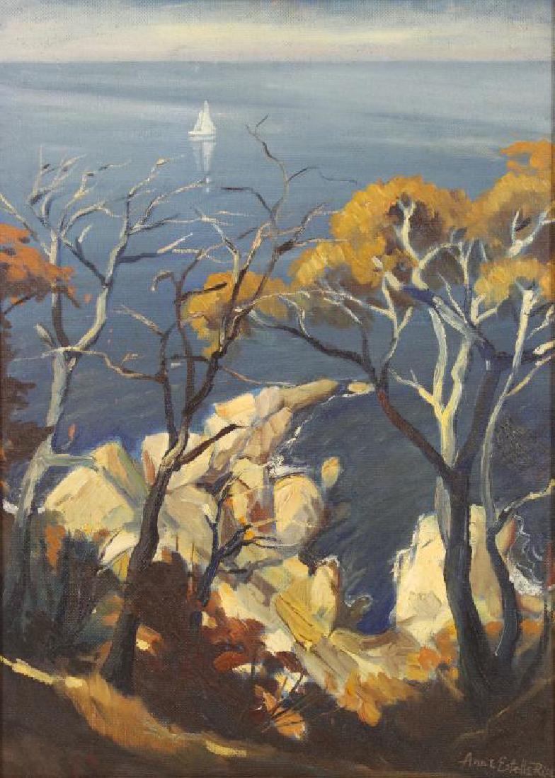 RICE, Anne. Oil on Board. Coastal Landscape. (1 of 7)
