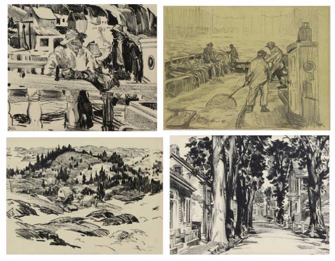 ENNIS, George Pearse. Four (4) Drawings. (1 of 12)