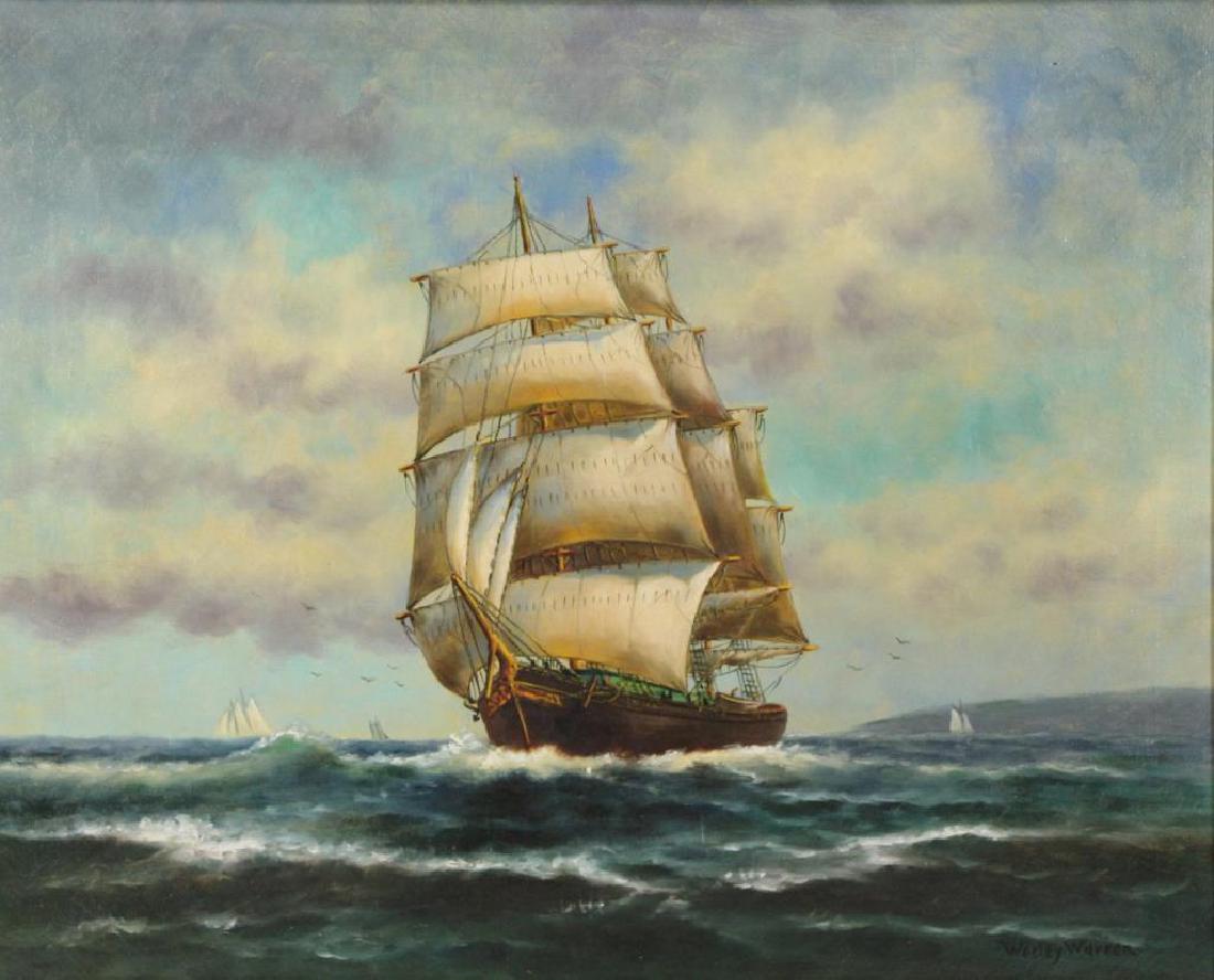 WARREN, Wesley. Oil on Canvas. Ship at Sea. (1 of 7)