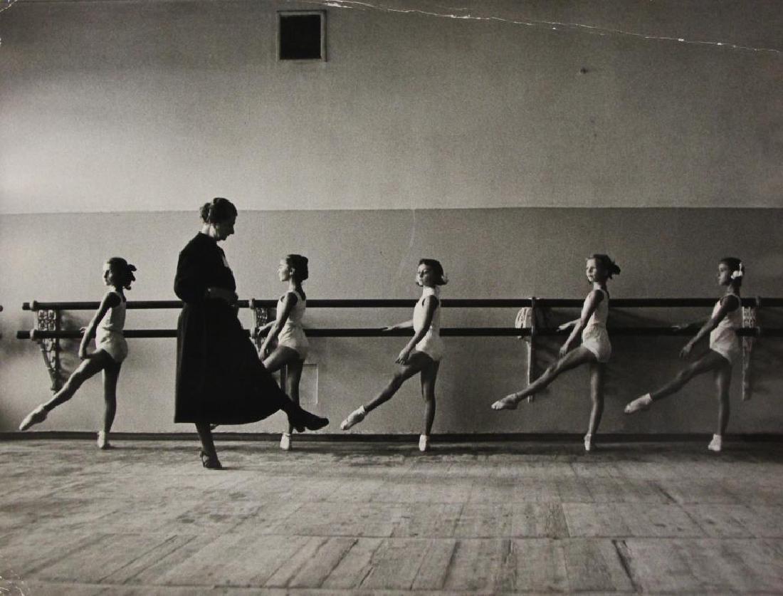 CAPA, Cornell. Gelatin Silver Print. "Soviet Union: -Bolshoi Ballet / 2. Teacher and pupils". Children, front view. Signed C. Capa lower right. Signed, dated and inscribed 'Cornell Capa / Soviet Union,1958' in pencil on the reverse and with Cornel