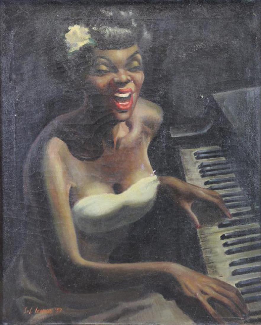 LEVENSON, Sol. Oil on Canvas. "Torch Singer" (1 of 9)