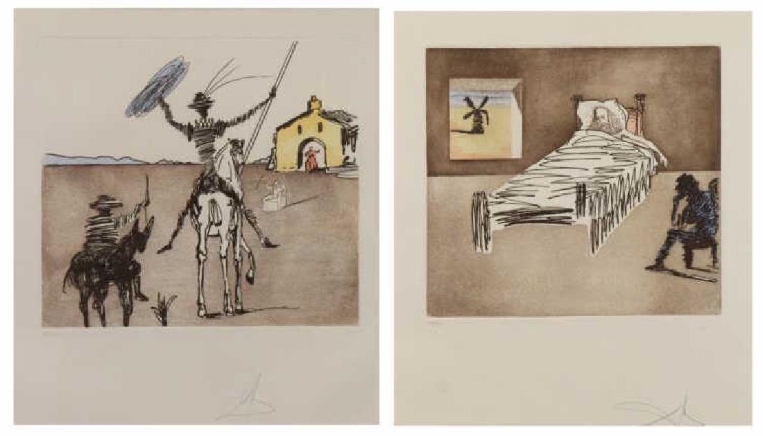 DALI, Salvador. Two (2) "Historia de Don Quichotte (1 of 9)