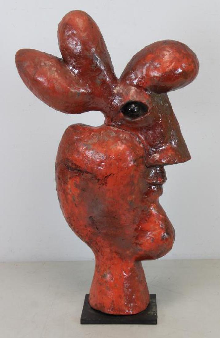 CAPRON, Roger. Ceramic Sculpture. Head.: Signed on back. Roger Capron (French, 1922 - 2006). - Dimensions: 23" high.