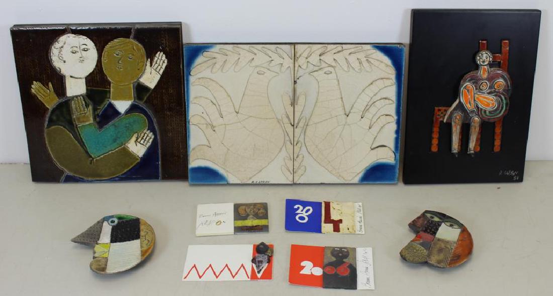 CAPRON, Roger. 9 Glazed Ceramic Pieces in Assorted (1 of 8)