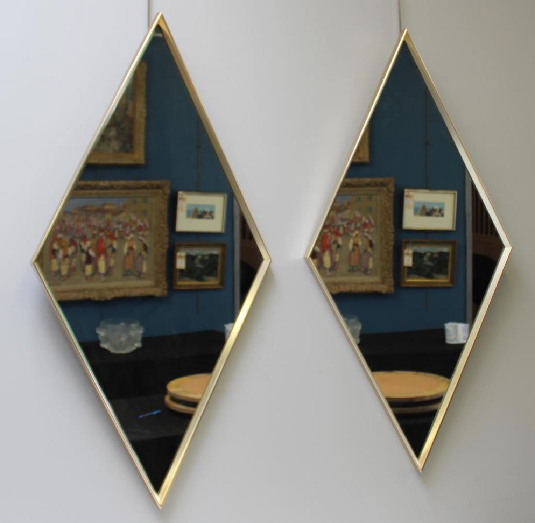 MIDCENTURY. Pair of Diamond Form Mirrors. (1 of 3)