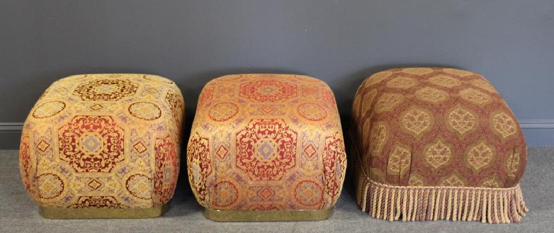 3 Karl Springer "Souffle" Upholstered Stools. (1 of 6)