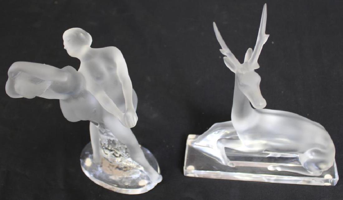 LALIQUE, France Signed Dancers and Deer. (1 of 5)