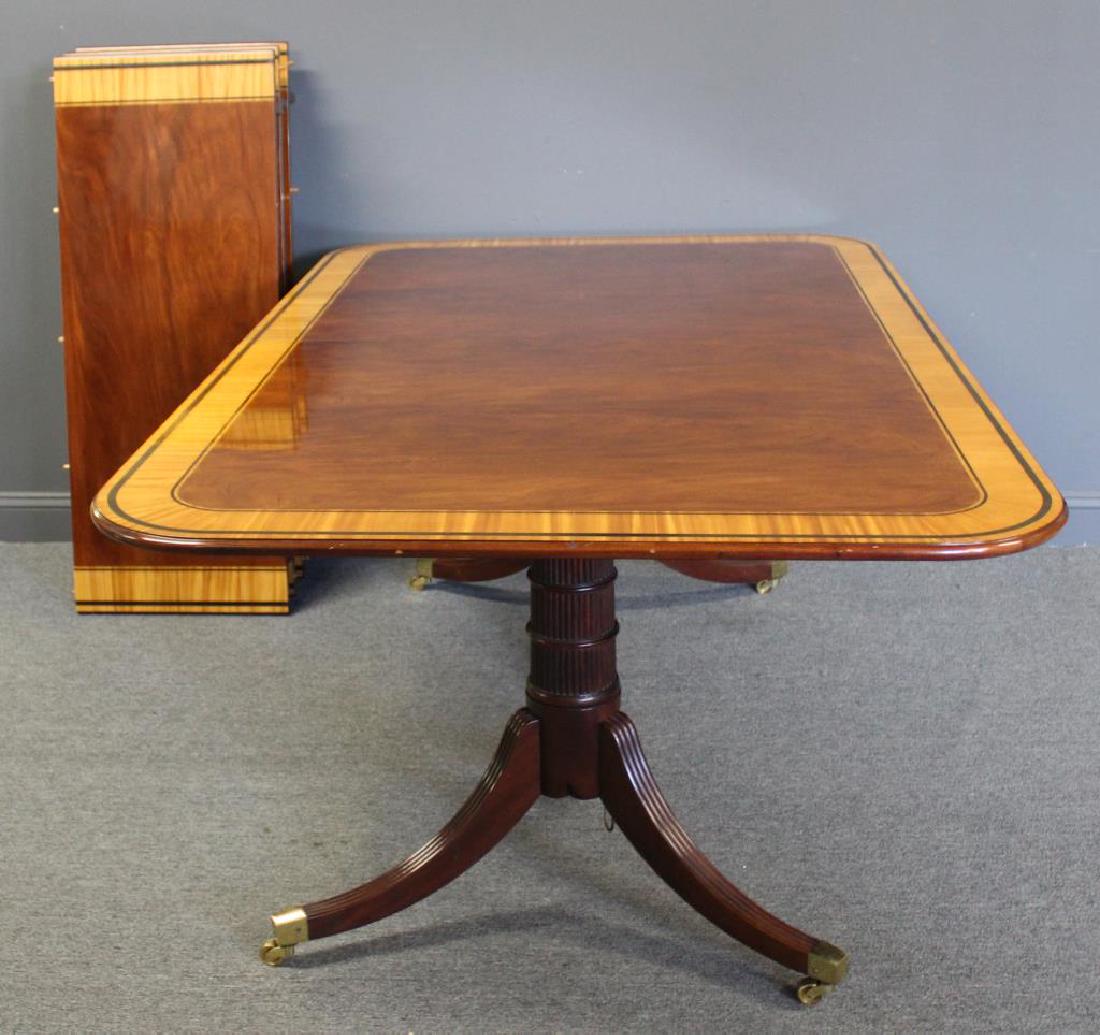 BAKER. Banded Mahogany Twin Pedestal Dining (1 of 5)