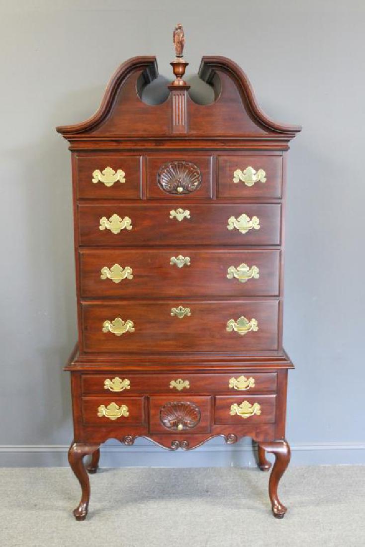 HENKEL Harris Signed Mahogany Bonnett Top Hi Boy . (1 of 10)