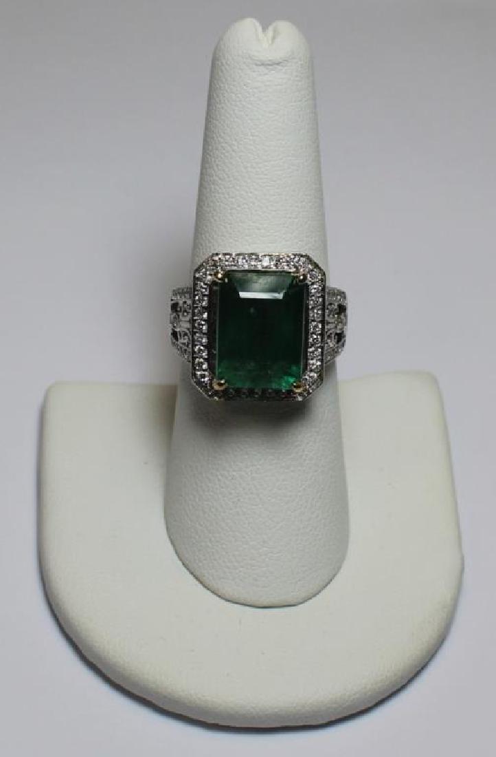 JEWELRY. GIA 7.65 Cttw Emerald, and Diamond Ring. (1 of 10)