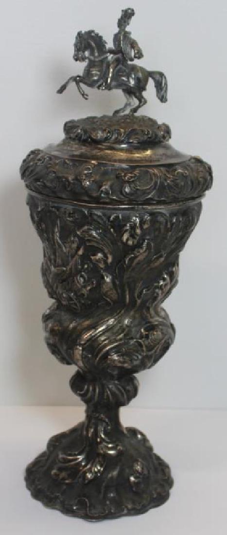 SILVER. 19th C Austro-Hungarian Lidded Goblet. (1 of 12)