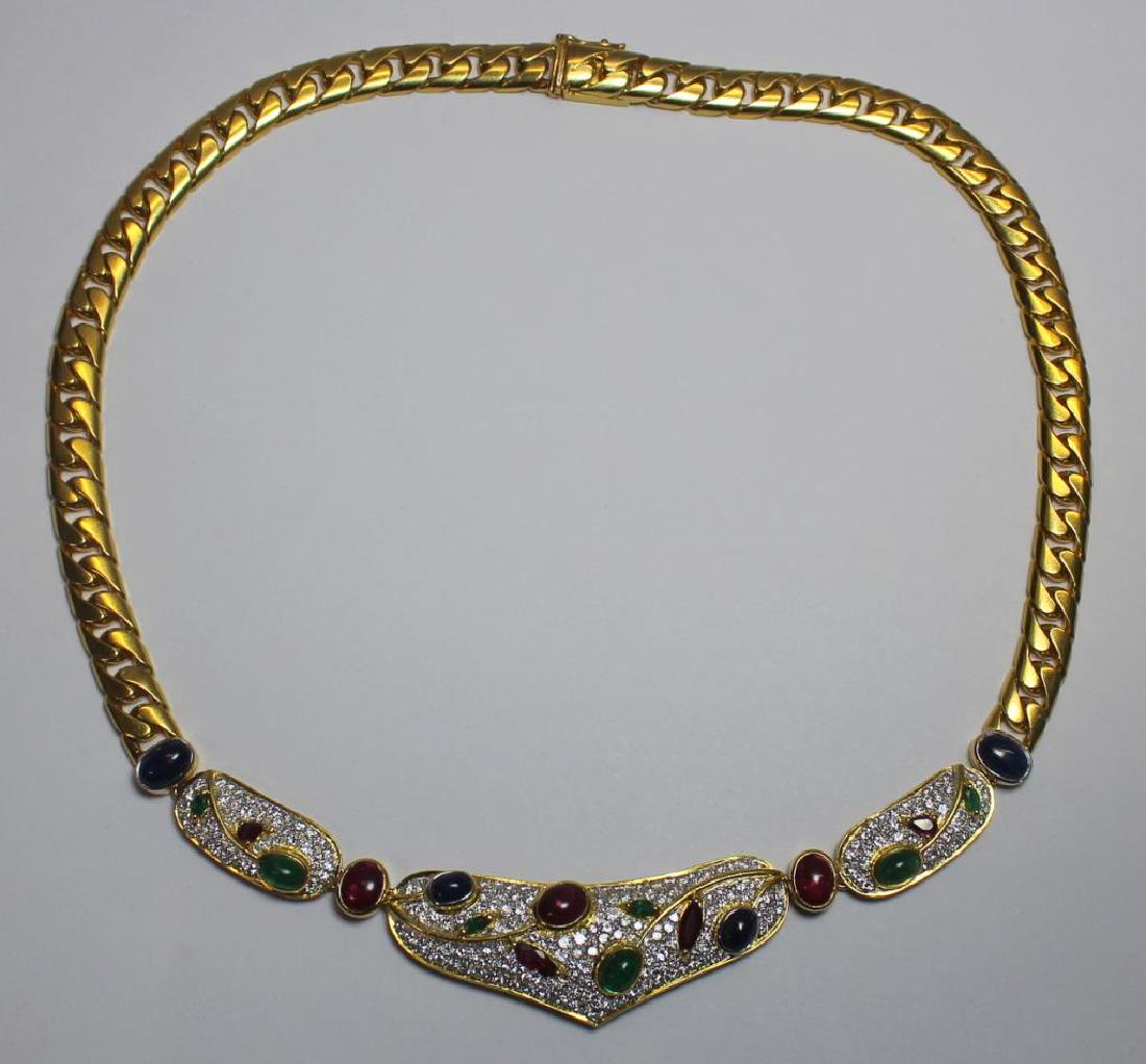 JEWELRY. Signed 18kt Gold, Colored Gem, and (1 of 9)