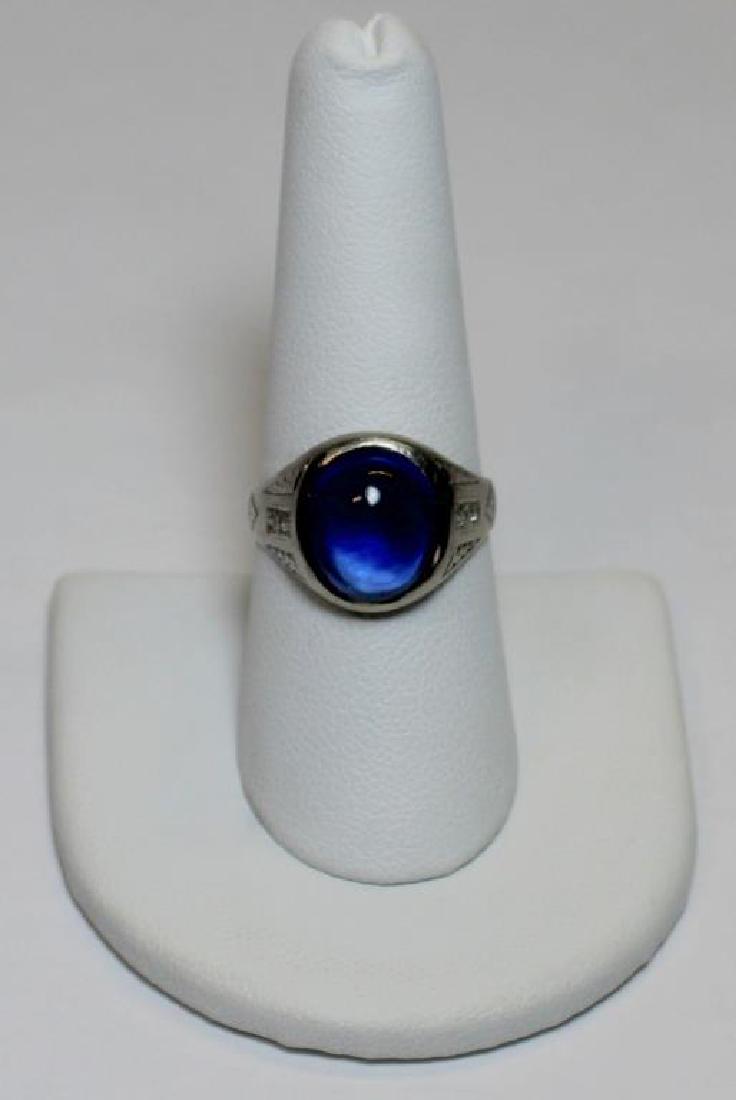 JEWELRY. 14kt Gold, Blue Cabochon, and Diamond (1 of 5)