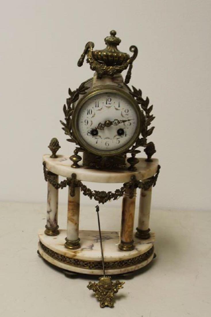 19 Century French Bronze Mounted Marble Clock. (1 of 4)