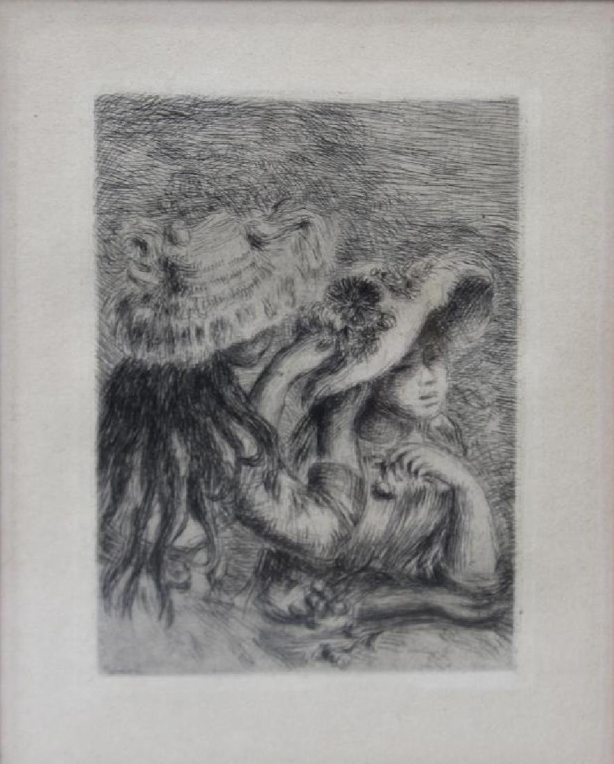 RENOIR, Pierre Auguste. Etching. "Le Chapeau (1 of 4)