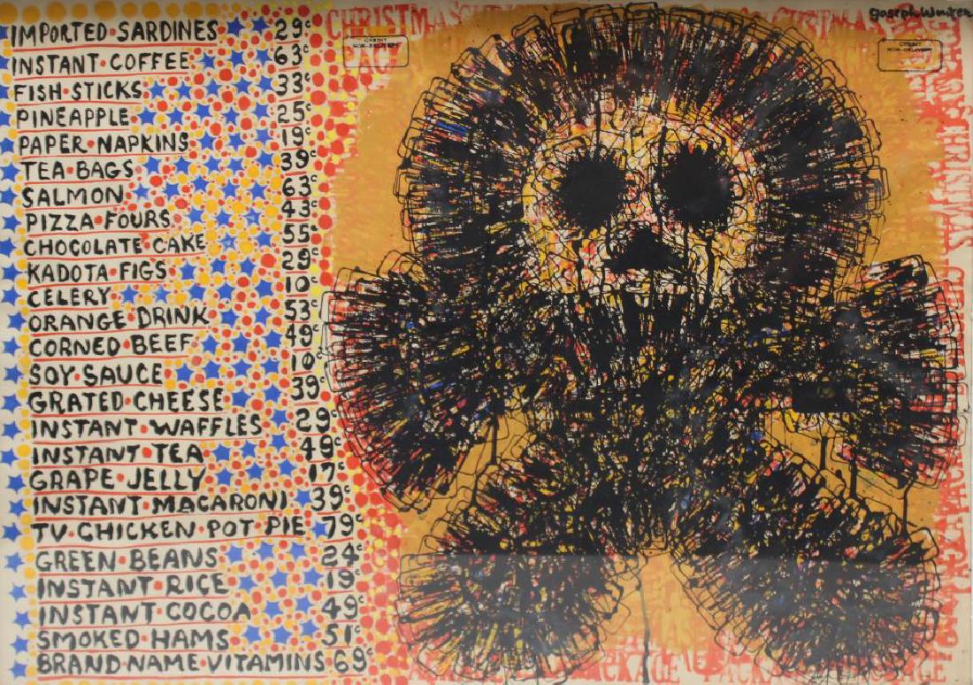 WINTER, Joseph. Mixed Media on Paper. Pop Art: Composition. Signed upper right. From a Larchmont, NY storage. - Dimensions: 21.5" high x 29.5" wide