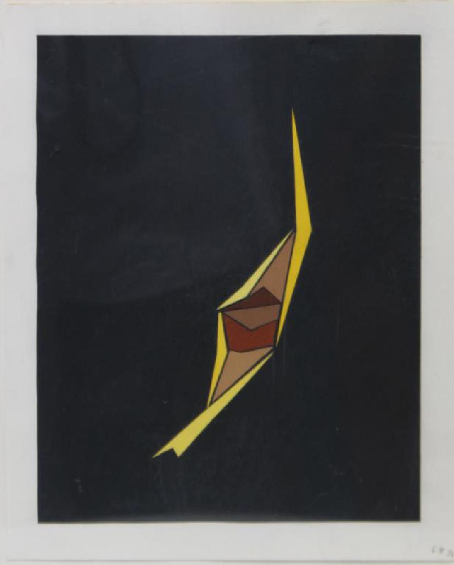 INITIALED FH. Collage on Paper. Abstract: Composition. 1976. Signed and initialed lower right. From a Larchmont, NY storage. - Dimensions: 14" high x 11" wide