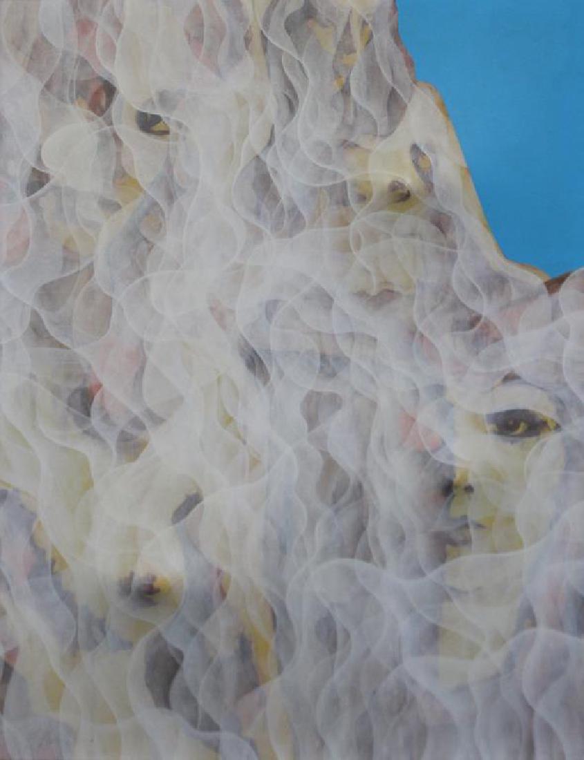 ILLEGIBLY Signed. Acrylic on Shaped Canvas. (1 of 7)