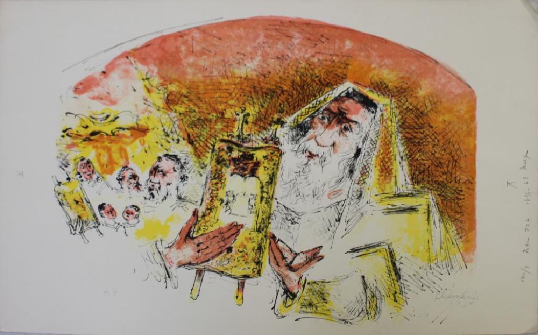 GROSS, Chaim. Color Lithograph. Rabbinical Figure. (1 of 8)