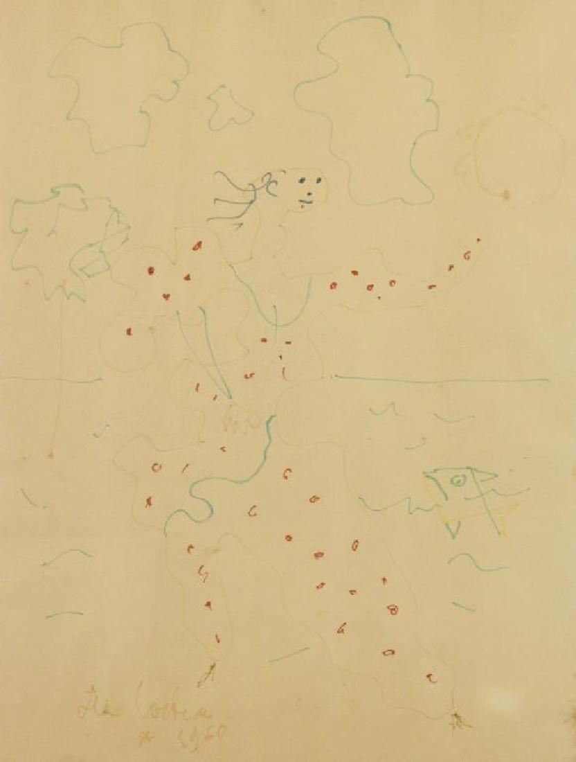 COCTEAU, Jean. Felt Tip Pen on Paper. Figure by (1 of 8)