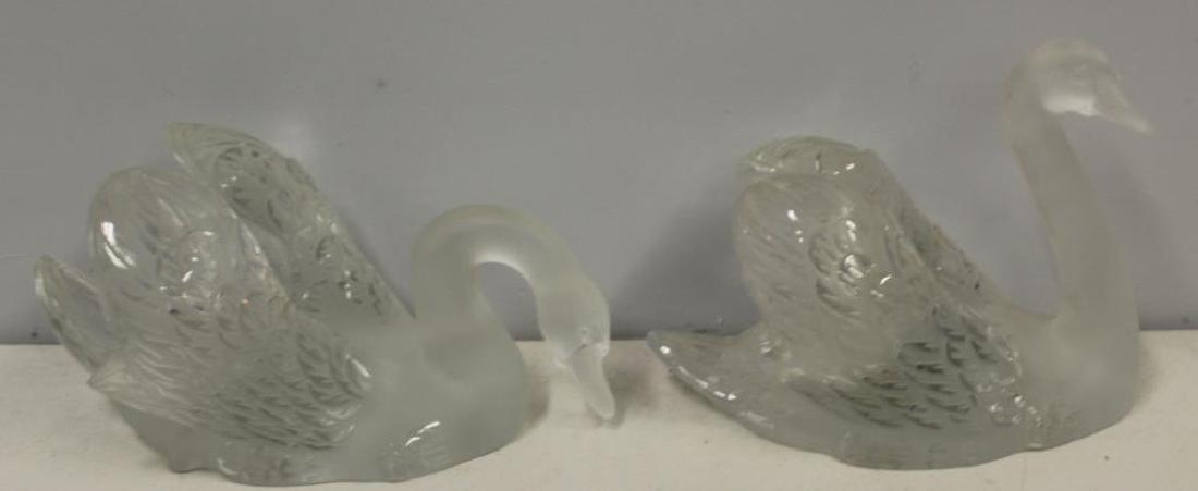 LALIQUE, France, Signed Pair of Swans. (1 of 10)