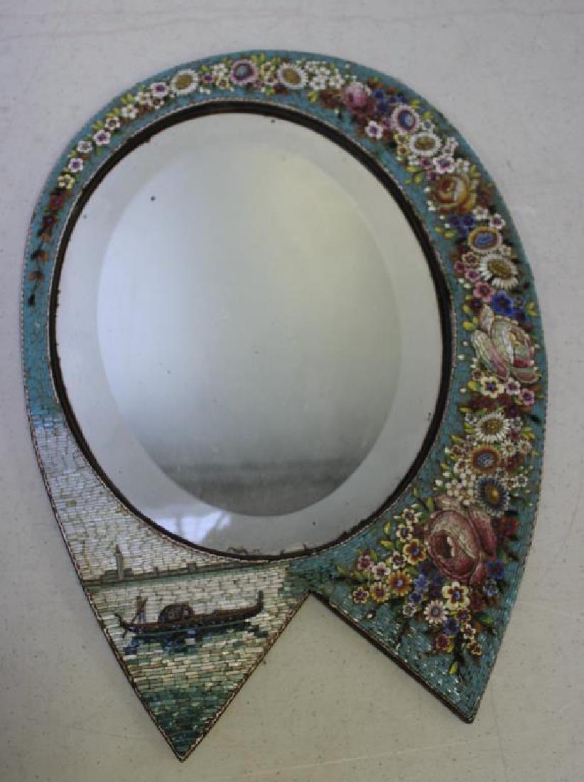 Antique Micro Mosaic Mirror with Floral (1 of 7)