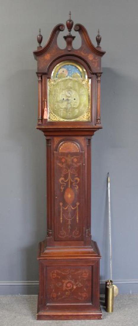 Theodore B Starr Signed Mahogany Tallcase Clock. (1 of 11)