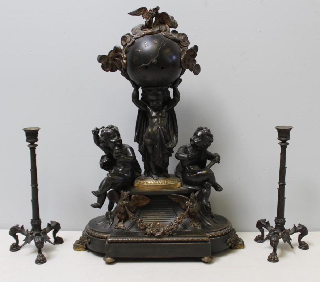Antique Patinated and Gilt Bronze Figural Ball (1 of 15)