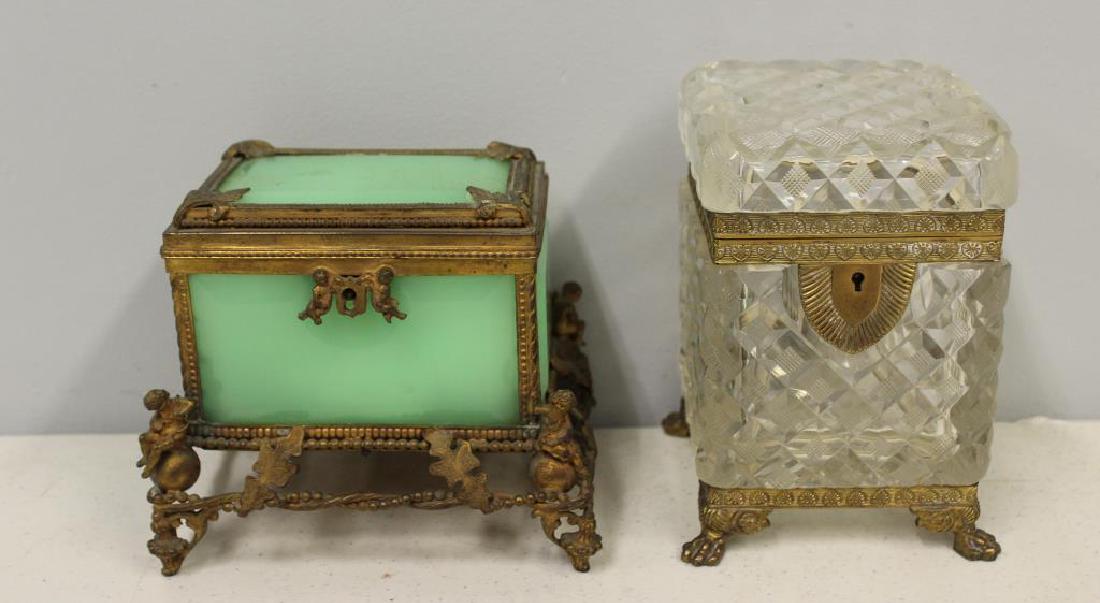 2 Antique Bronze Mounted Dresser Boxes To Inc, (1 of 7)