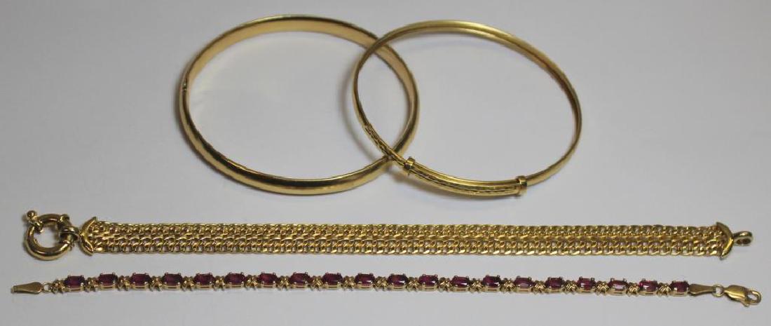 JEWELRY. (4) Assorted 14kt Gold Bracelets. (1 of 10)
