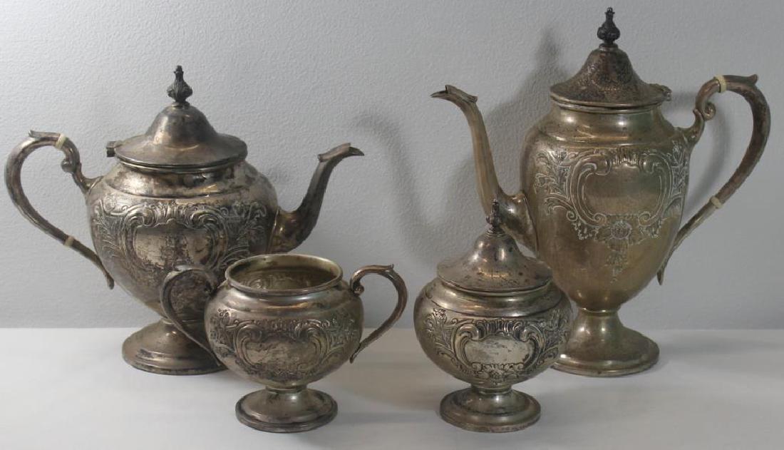 STERLING. 4 Pc. Gorham Sterling Tea Service. (1 of 8)
