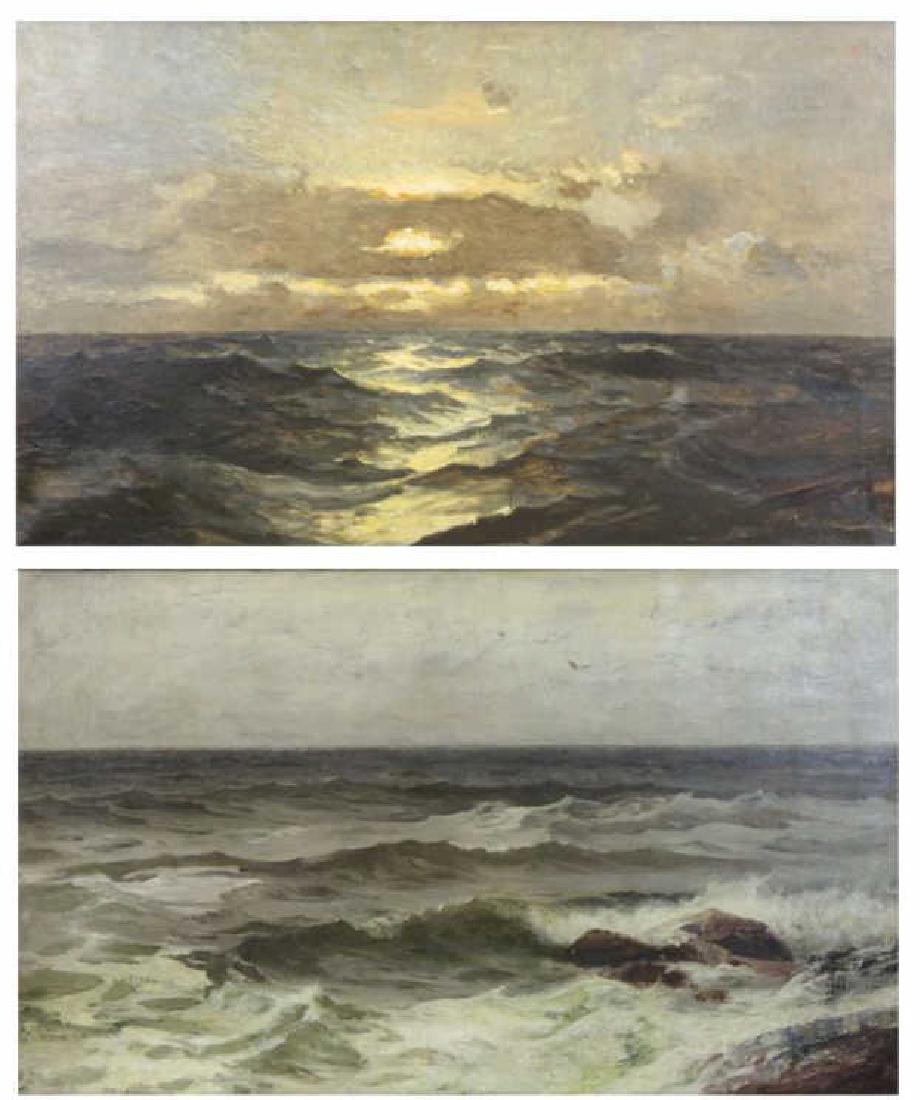Two 19th/20th C. Oil on Canvas Seascapes. (1 of 8)