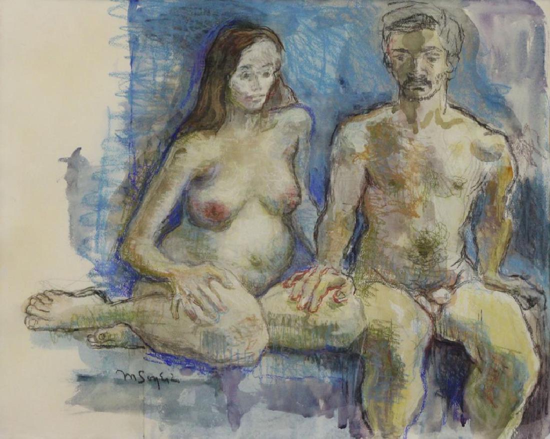 SOYER, Moses. Pastel and Watercolor. Two Nudes. (1 of 5)