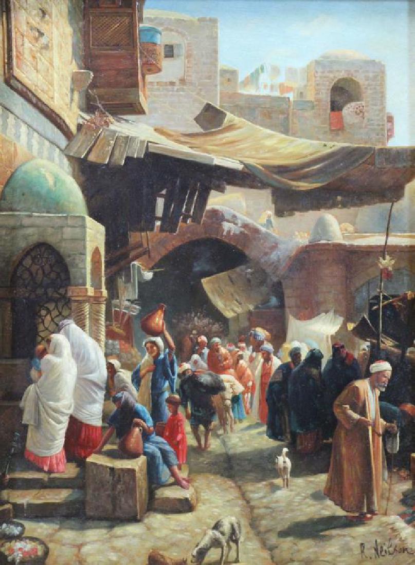 NEILSON, R. Oil on Panel. Orientalist Street Scene (1 of 6)