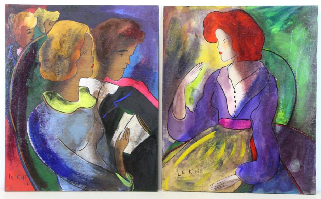 LE KINFF, Linda. Two Oils on Panel. (1 of 8)