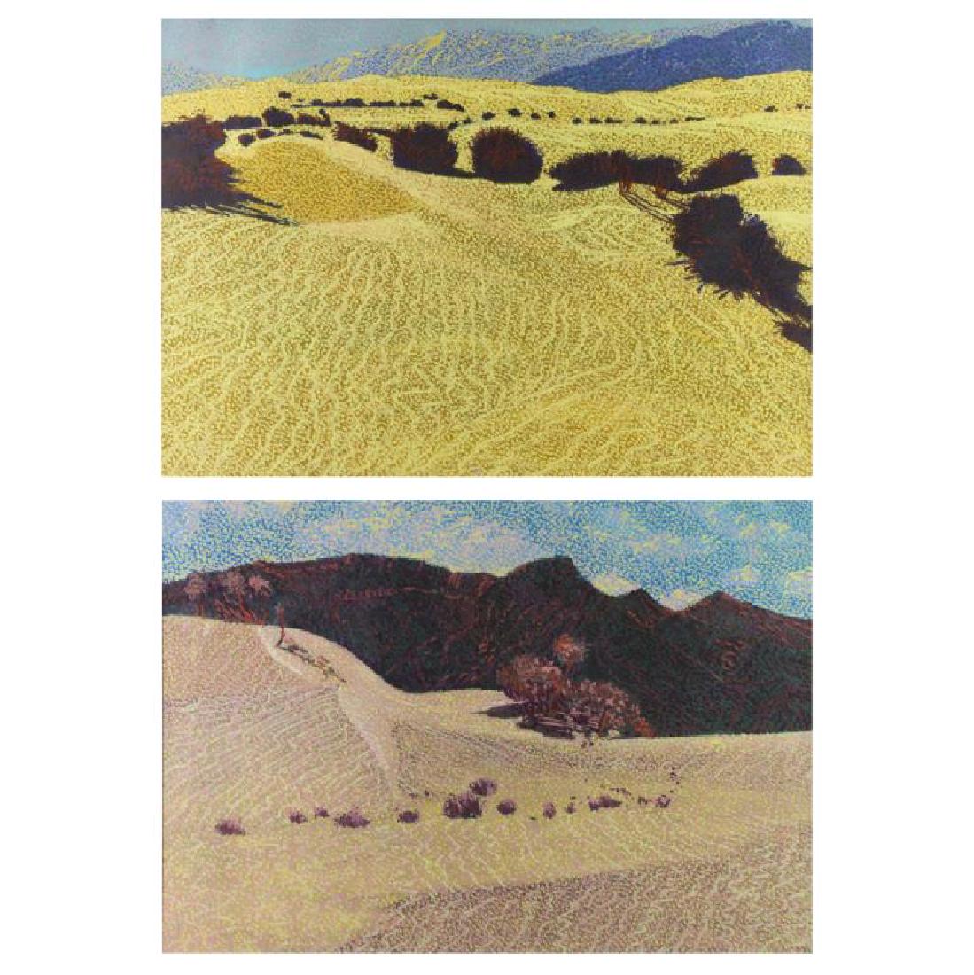 DIGIORGIO, Joseph. Two Oil Pastels "Desert (1 of 7)