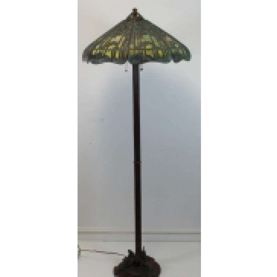 HANDEL. Signed Floor Lamp and Shade. (1 of 13)