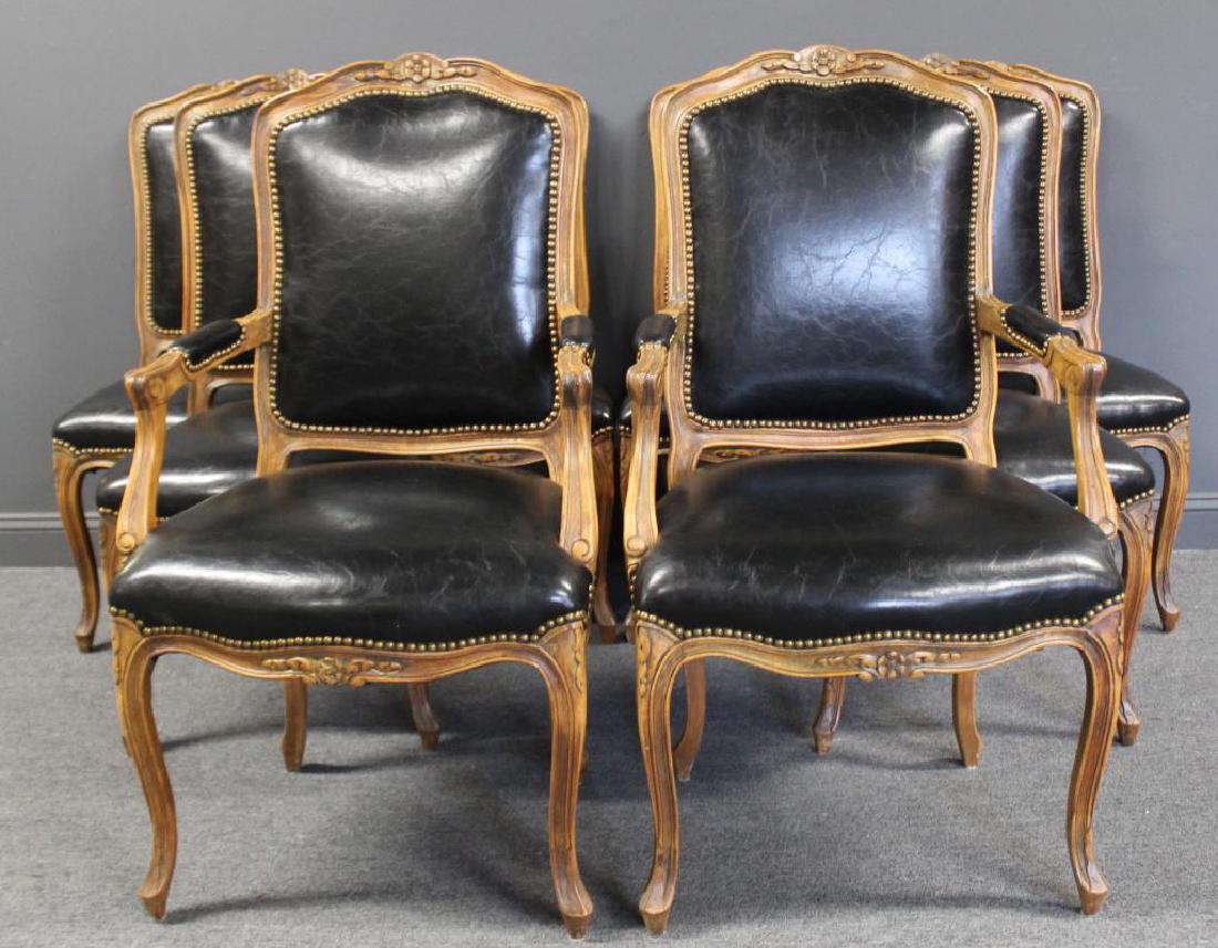 8 Fine Quality Leather Upholstered Louis XV Style (1 of 5)