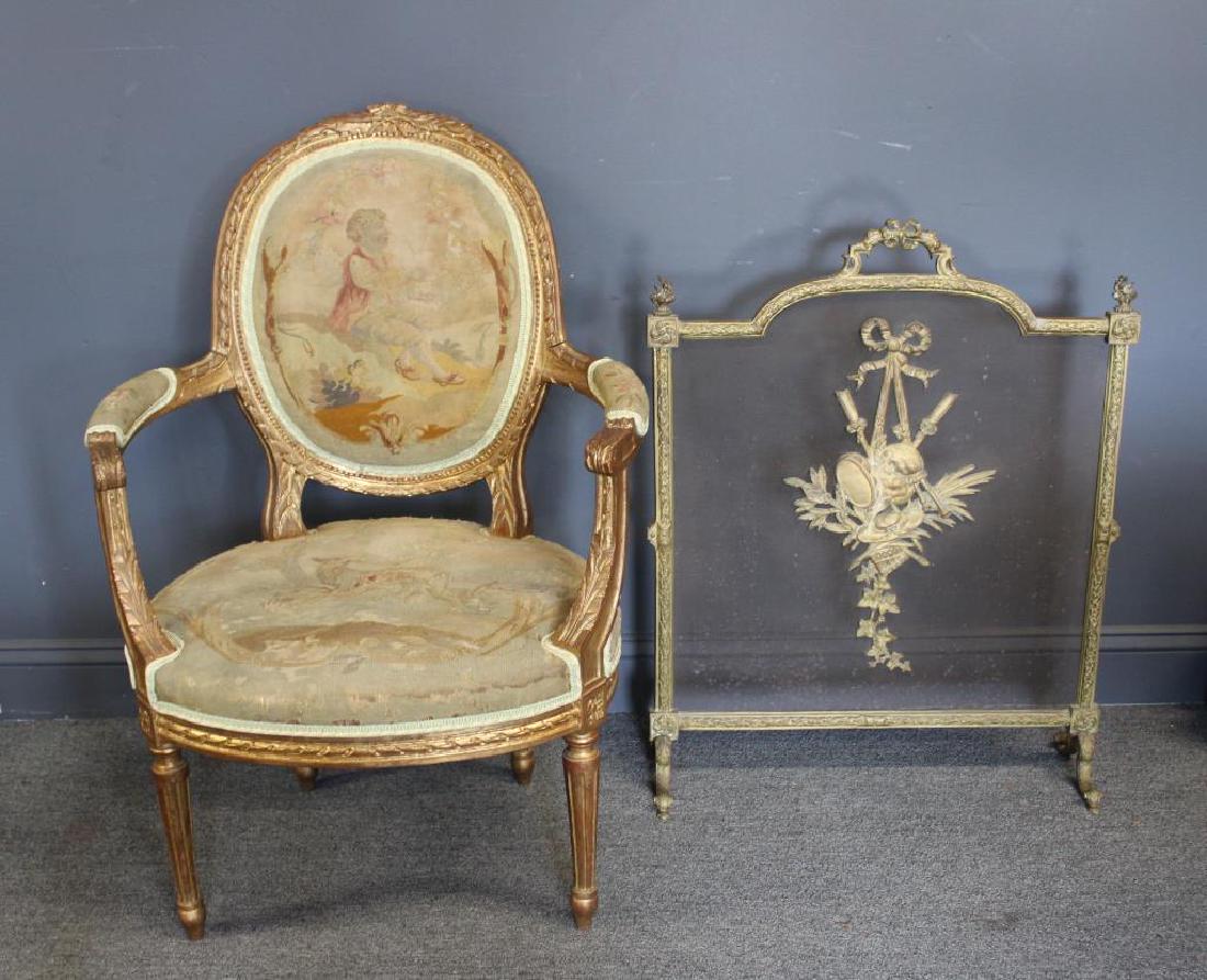 Louis XVI Style Needlepoint Upholstered (1 of 7)