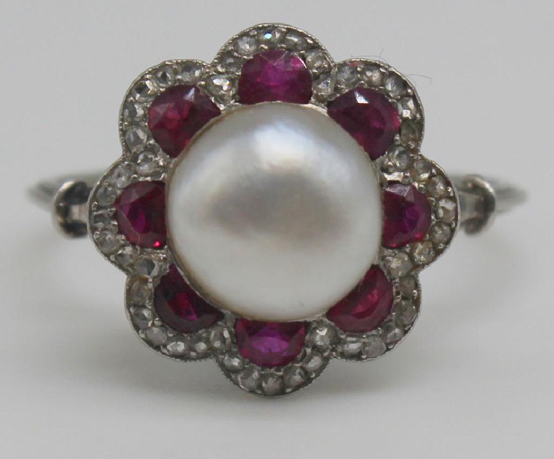 JEWELRY. Antique 14kt Gold, Pearl, Ruby, and (1 of 8)