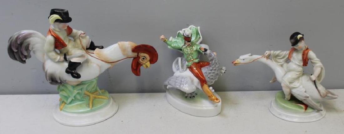 HEREND. 3 Signed Porcelain Figures To Inc, (1 of 6)
