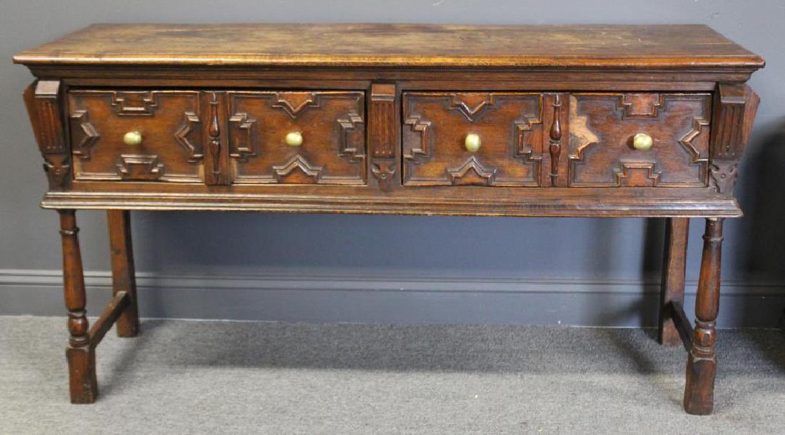 Antique Italian Console Table with 3 Drawers. (1 of 7)