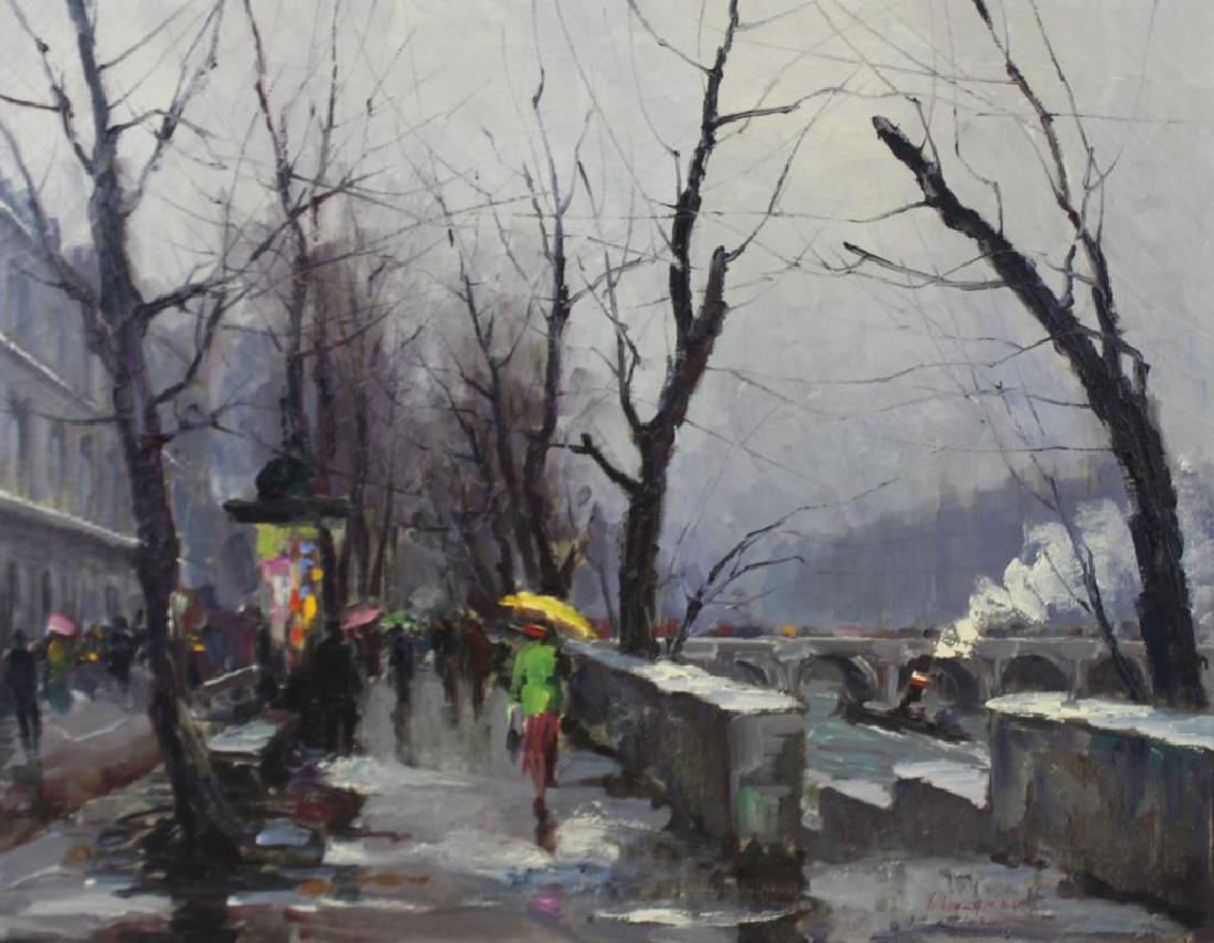 LAZAREV, Vladimir.  Oil on Canvas. Paris Scene. (1 of 5)