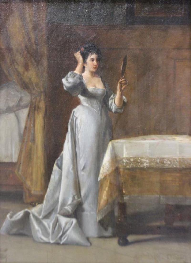 ILLEBIGLY Signed. Oil on Panel. Woman (1 of 7)