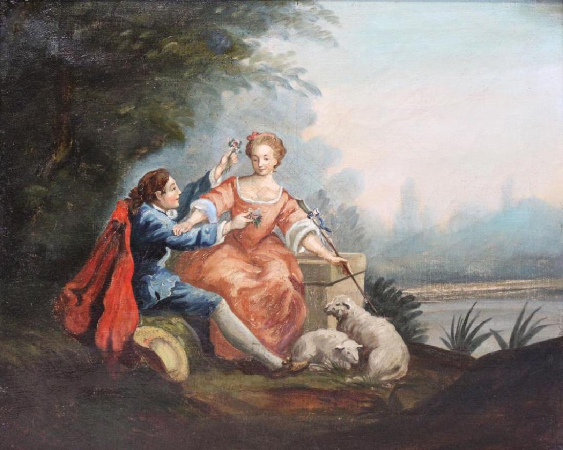 APPARENTLY Unsigned. Oil on Canvas. Man Courting (1 of 12)